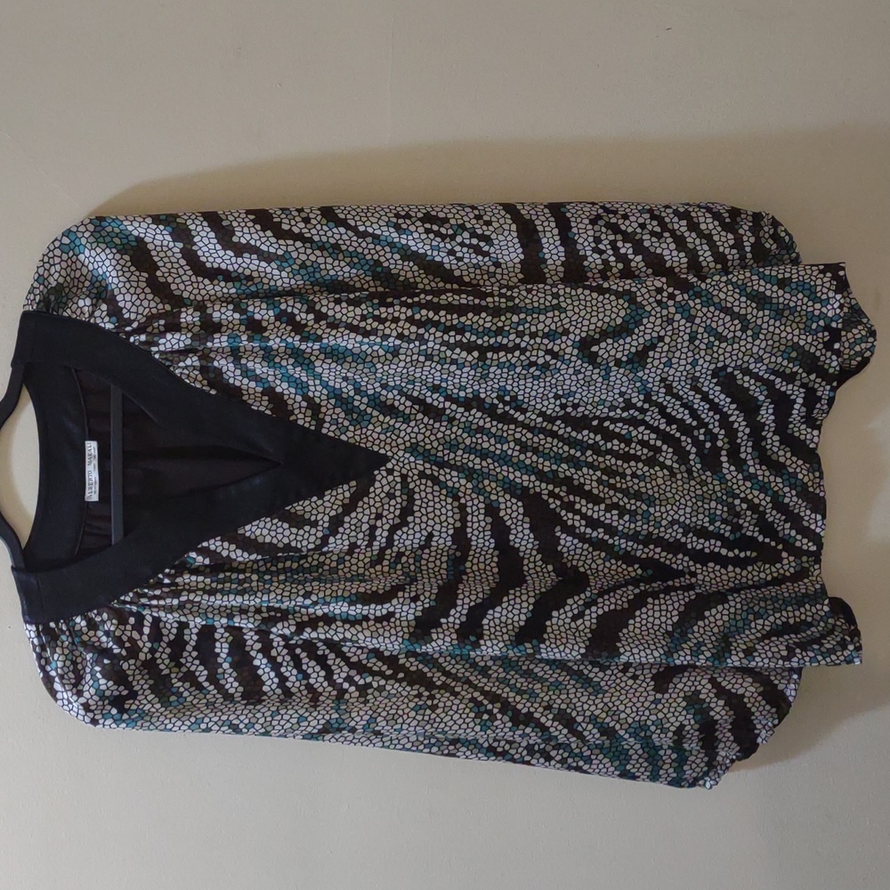 Alberto Makali Multicolor Printed Long Sleeve Blouse Top